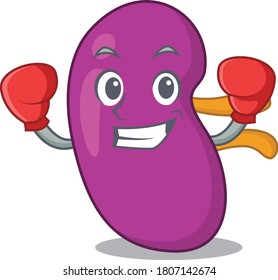 Mascot design sporty boxing athlete kidney 