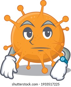 Mascot design style of anaplasma with waiting gesture