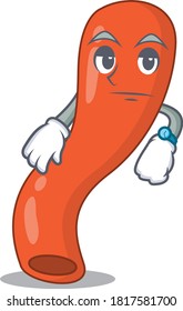 Mascot design style of appendix with waiting gesture