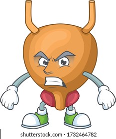 Mascot design style of bladder with angry face