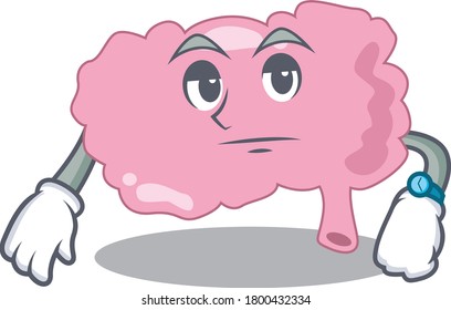 Mascot design style of brain with waiting gesture