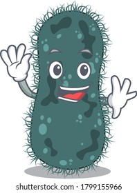 Mascot design style charming thermotogae smiling and waving hand