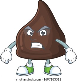 Mascot design style of chocolate conitos with angry face