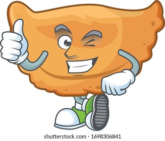 Mascot design style of cornes de gazelle showing Thumbs up finger