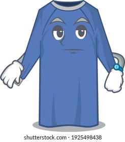 Mascot design style of disposable clothes with waiting gesture
