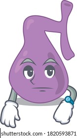 Mascot design style of gall bladder with waiting gesture