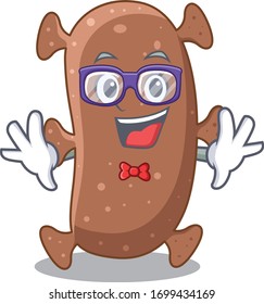 Mascot design style of geek actinomyces israelii with glasses