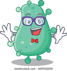 Mascot design style of geek agrobacterium tumefaciens with glasses