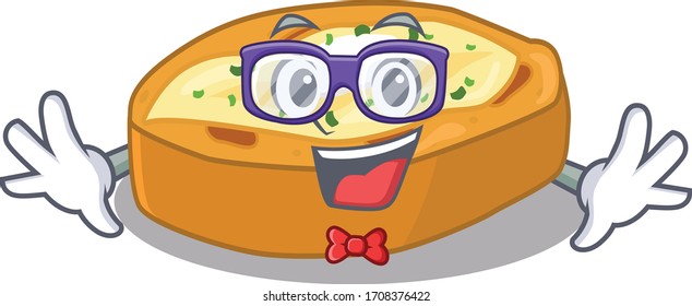 Mascot design style of geek baked potatoes with glasses