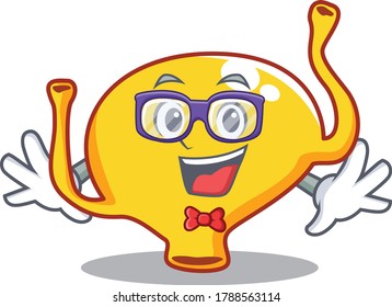Estilo de diseño de mascota de vejiga geek con gafas