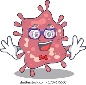Mascot design style of geek haemophilus ducreyi with glasses