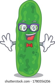Mascot design style of geek legionella micdadei with glasses