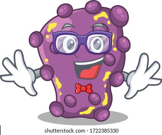 Mascot design style of geek shigella with glasses