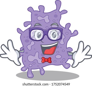 Mascot design style of geek staphylococcus aureus with glasses