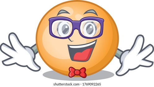 Mascot design style of geek staphylocuccus aureus with glasses