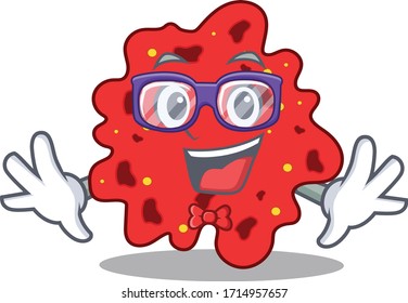Mascot design style of geek streptococcus pneumoniae with glasses