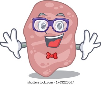 Mascot design style of geek verrucomicrobia with glasses