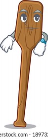 Mascot design style of oars with waiting gesture