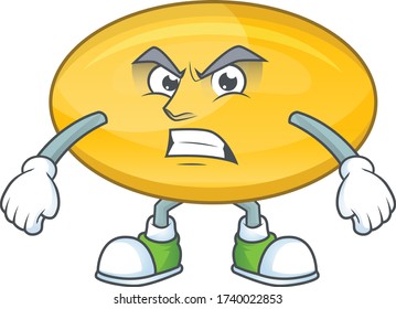 Mascot design style of oil capsule with angry face