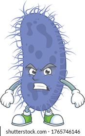 Mascot design style of salmonella typhi with angry face. Vector illustration