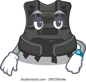 Mascot design style of scuba buoyancy compensator with waiting gesture