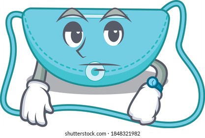 Mascot design style of sling bag with waiting gesture