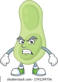Mascot design style of staphylococcus pneumoniae with angry face. Vector illustration