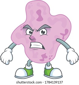 Mascot design style of tetracoccus with angry face. Vector illustration