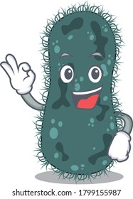 Mascot design style Thermotogae showing Okay hand gesture