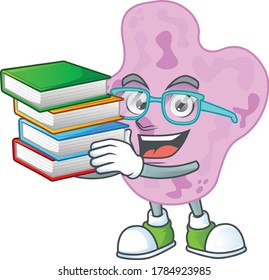 A mascot design of tetracoccus student character with book. Vector illustration