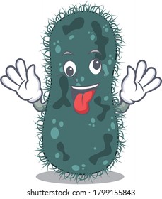 A mascot design of thermotogae with a funny crazy face