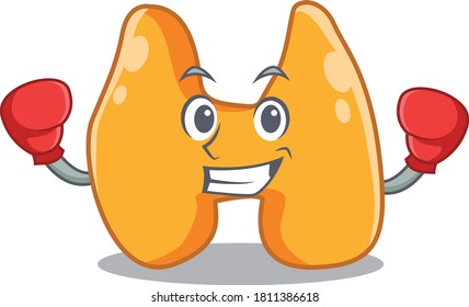 Mascot design of thyroid as a sporty boxing athlete