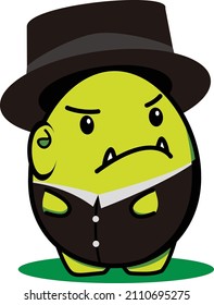 Mascot design vector art of green egg business man 