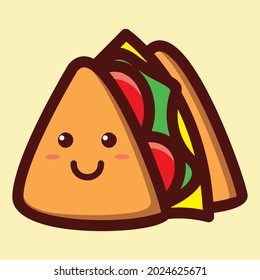 Mascot design vector of sandwich doodle face
