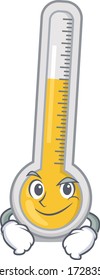 A mascot design of warm thermometer having confident gesture