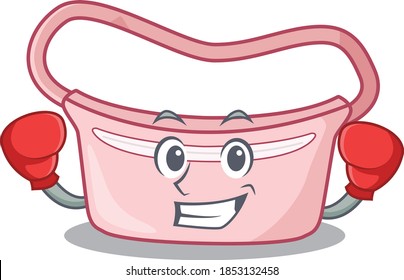 Mascot design of women waist bag as a sporty boxing athlete