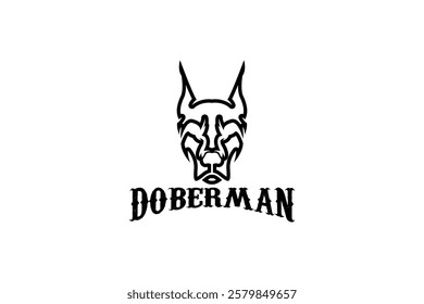 mascot of doberman animal. for sports, games. esports logo template