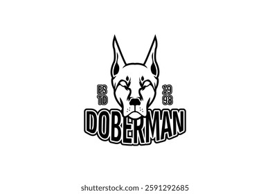 mascot of doberman animal. for sports, games. esports logo template