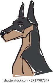 MASKOTTENHUND VON DER SEITE GESEHEN MIT FETTEN MERKMALEN