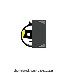 mascot doodle vector, emoticon just at home.