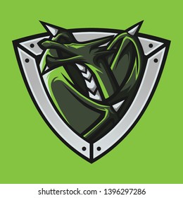 Mascot dragon logo template vector