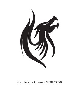 mascot dragon silhouette logo template