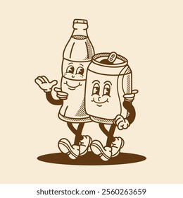 mascot drink cola good for brand mascot, groovy mascot, element design, poster, etc