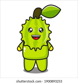 mascot durian fruit characters, cute durian fruit characters vector design eps 10