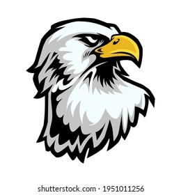 Mascot Eagle Head in Cartoon Style. Perfect for Logo and Other