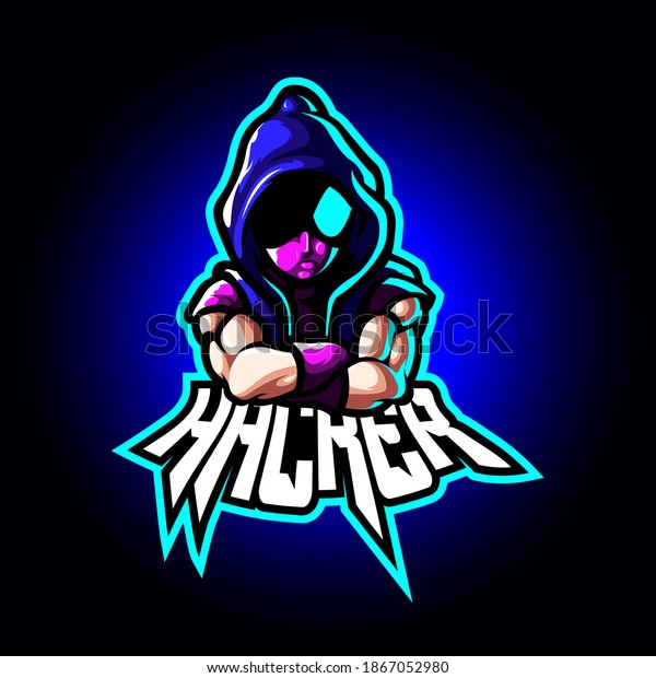 Mascot Esport Character Logo Gaming Blue Stock Vector (Royalty Free ...