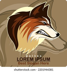 mascot e-sport logo. wolf head emblem. Vector illustration. Wolf Mascot E-Sports Logo Design Vector Illustration