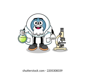 Mascot of eyeball as a scientist , character design
