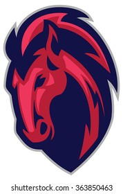 Mascot f mustang horse head