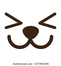 mascot face kawaii comic character vector illustration design